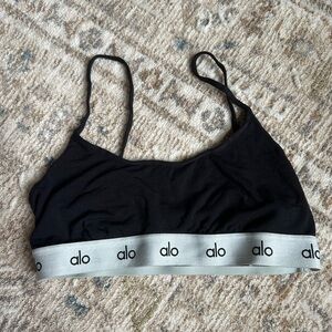 Alo Yoga Black Logo Band Bralette- size S- super soft